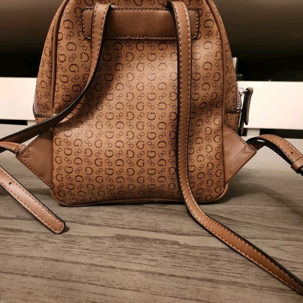 Guess Tan Logo Mini Backpack - image 3